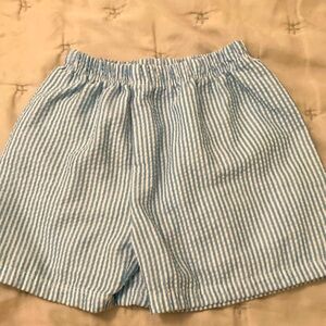 Blue and white seersucker shorts 2T